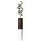 Modern Tall Decorative White and Brown Ribbed Cylinder Floor Vase